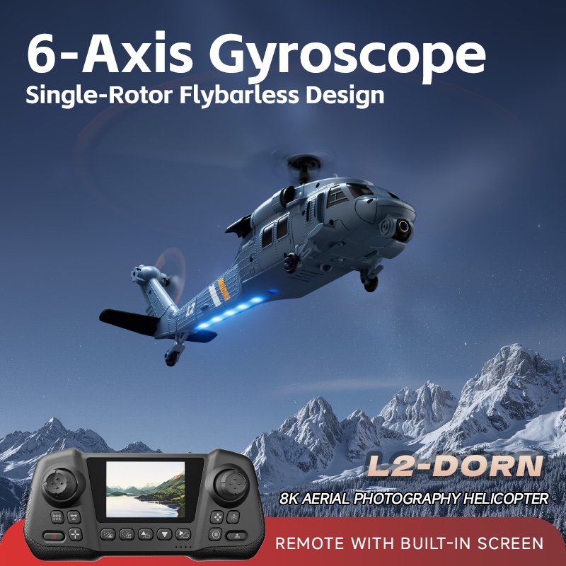 L2-Drone RC helicopter with Built-in Screen & 8K Camera - Image 2